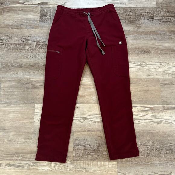 FIGS XS Technical Collection Scrub Pants Burgundy Straight Leg Uniform - Picture 1 of 7